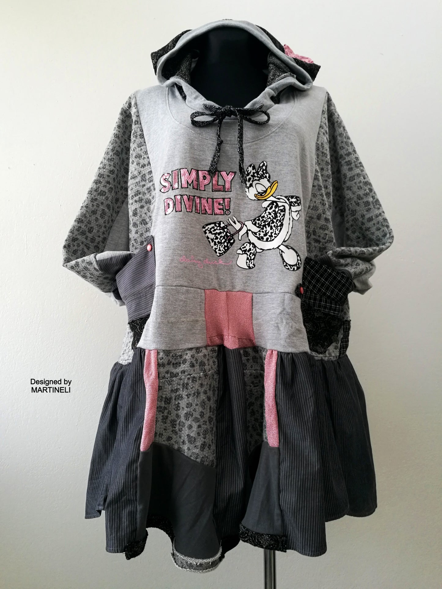 Plus Size Hooded Dress,3X Daisy Duck Sweatshirt Dress