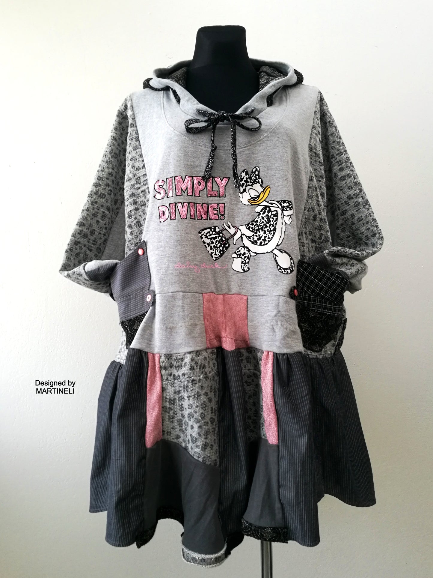 Plus Size Hooded Dress,3X Daisy Duck Sweatshirt Dress