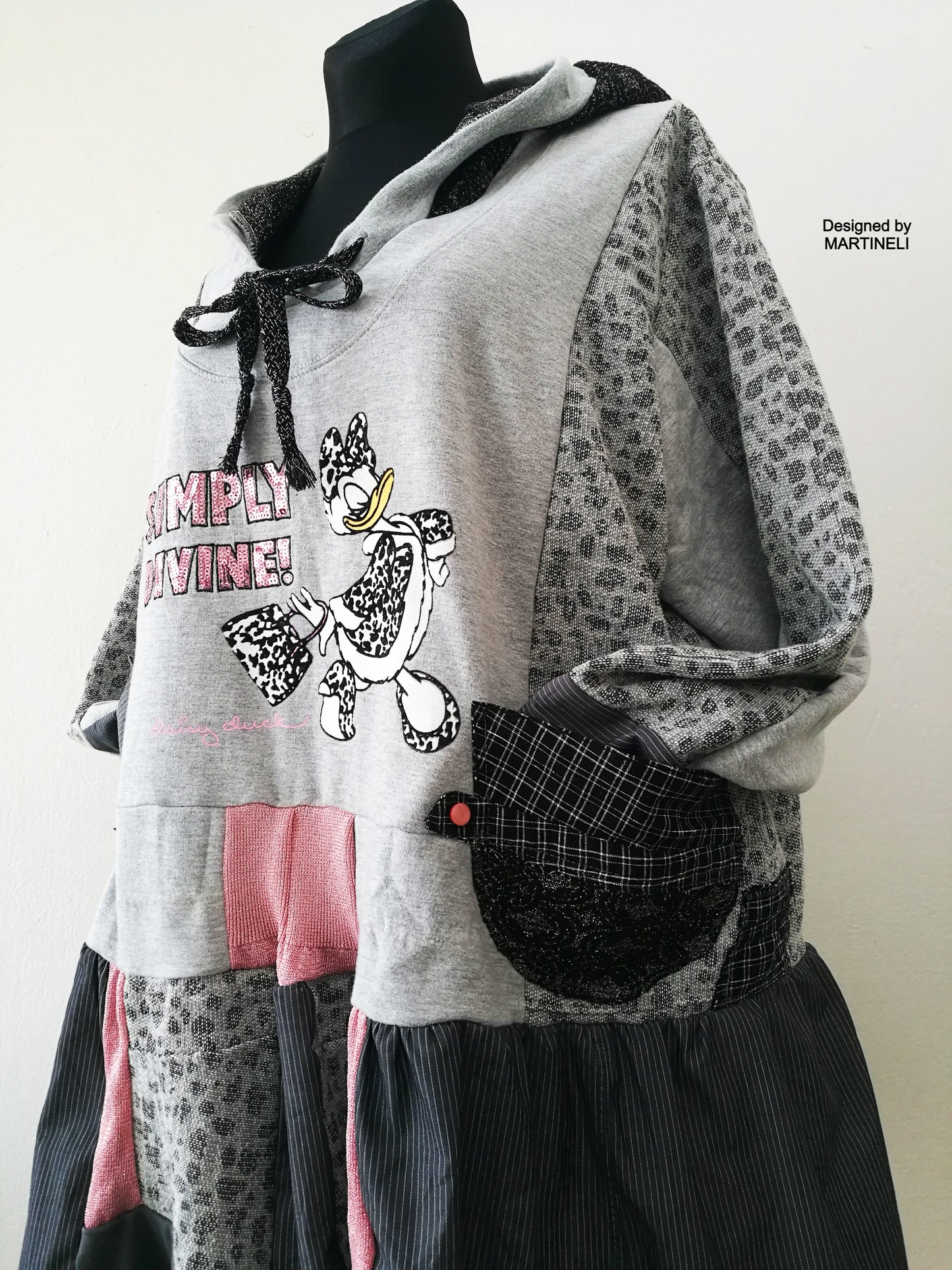 Plus Size Hooded Dress,3X Daisy Duck Sweatshirt Dress