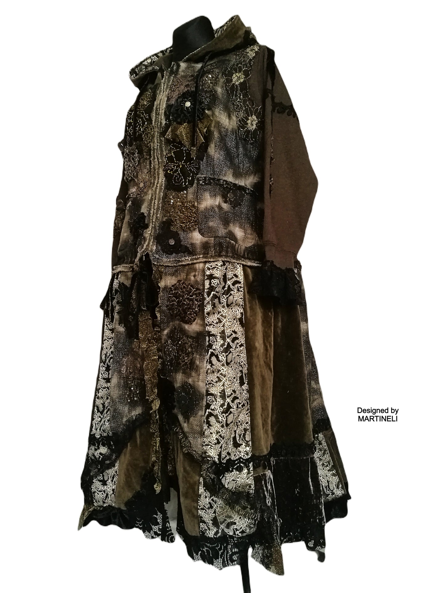 Plus Size Linen Coat,3XL/4XL Boho Style Hooded Maxi Coat