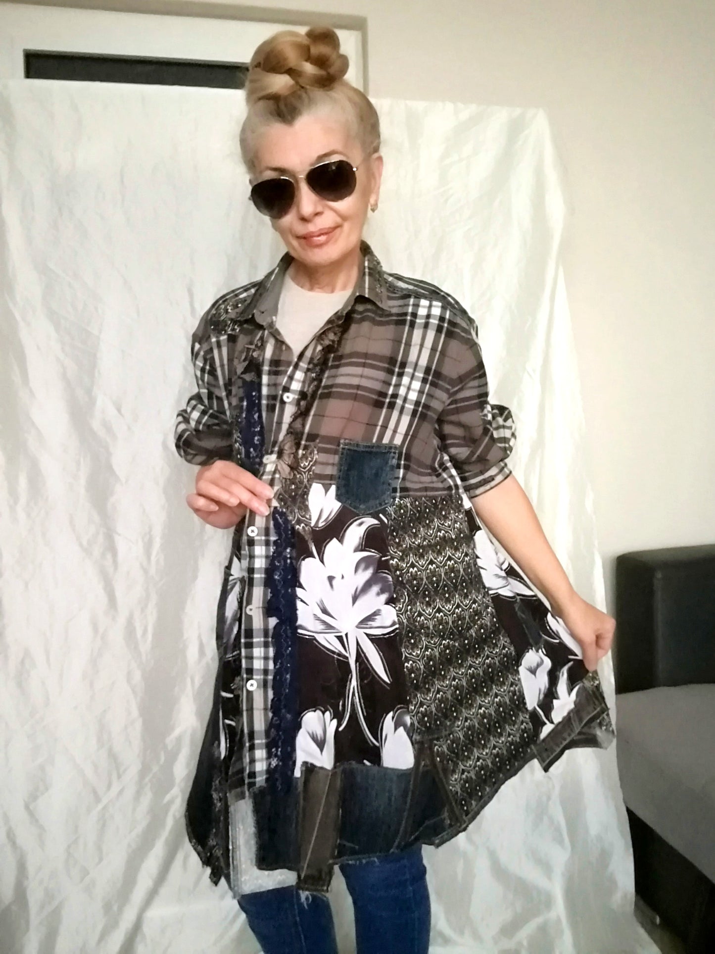 PLUS SIZE SHIRT DRESS 3XL MAXI BOHO JACKET DRESS FOR WOMEN