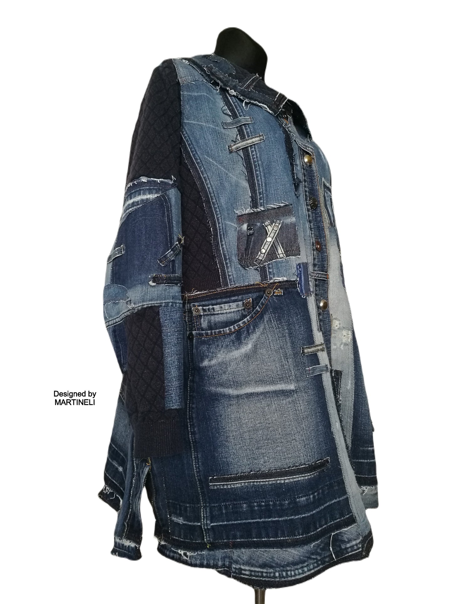 Plus Size Denim Jacket 3X/4X Boho Style Distressed Denim Jacket