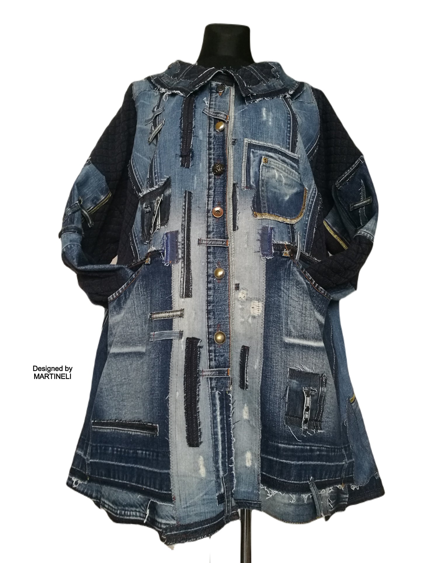 Plus Size Denim Jacket 3X/4X Boho Style Distressed Denim Jacket