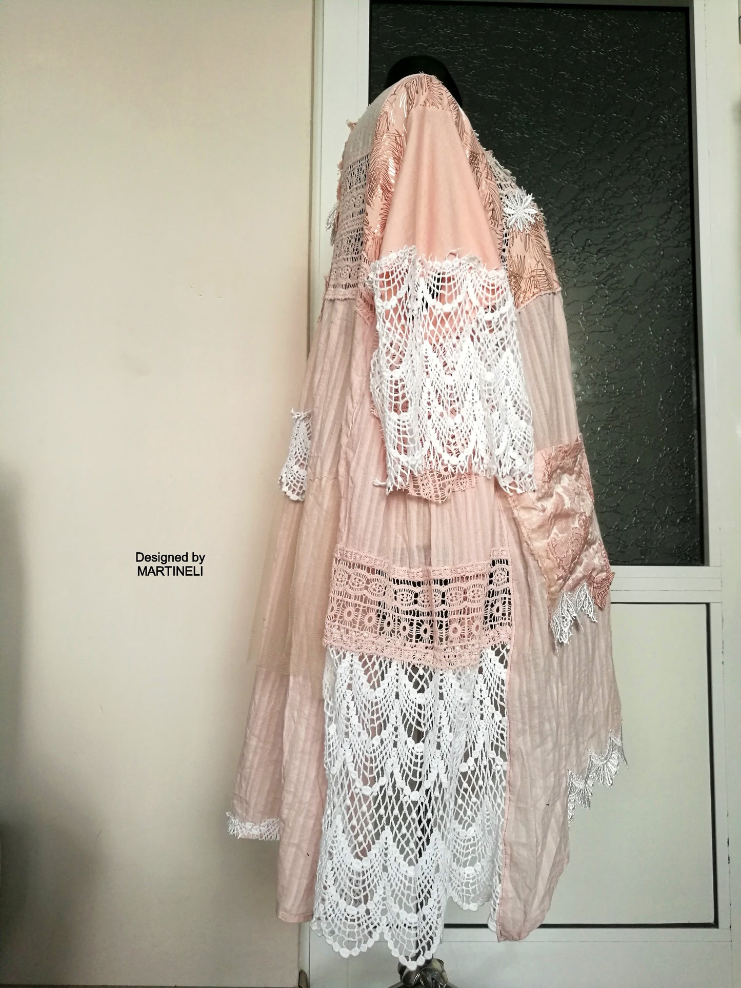 PLUS SIZE PINK JACKET DRESS 5XL MAXI BOHO SHIRT DRESS