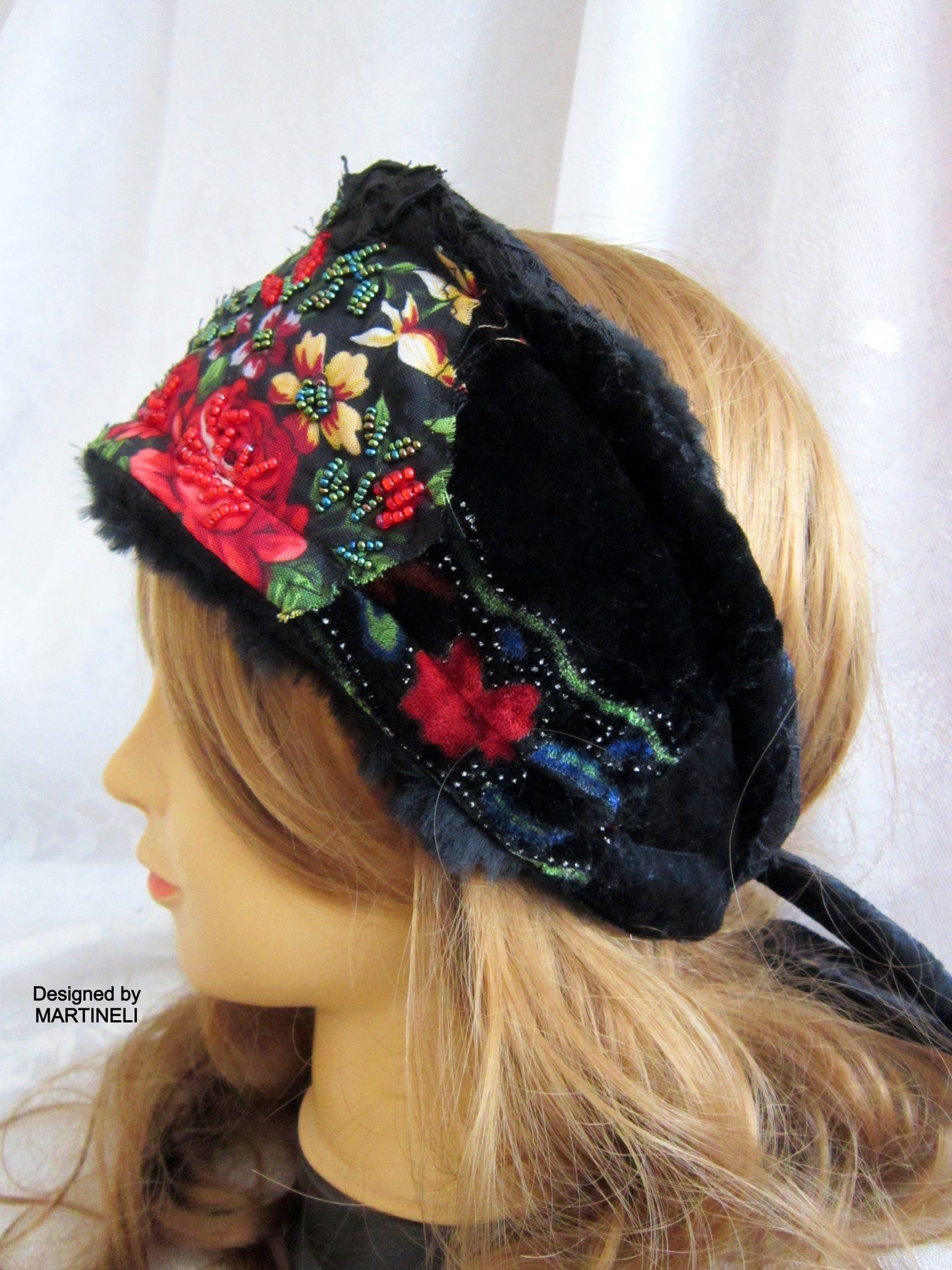 Winter Headband for Women,Black Faux Fur Headband