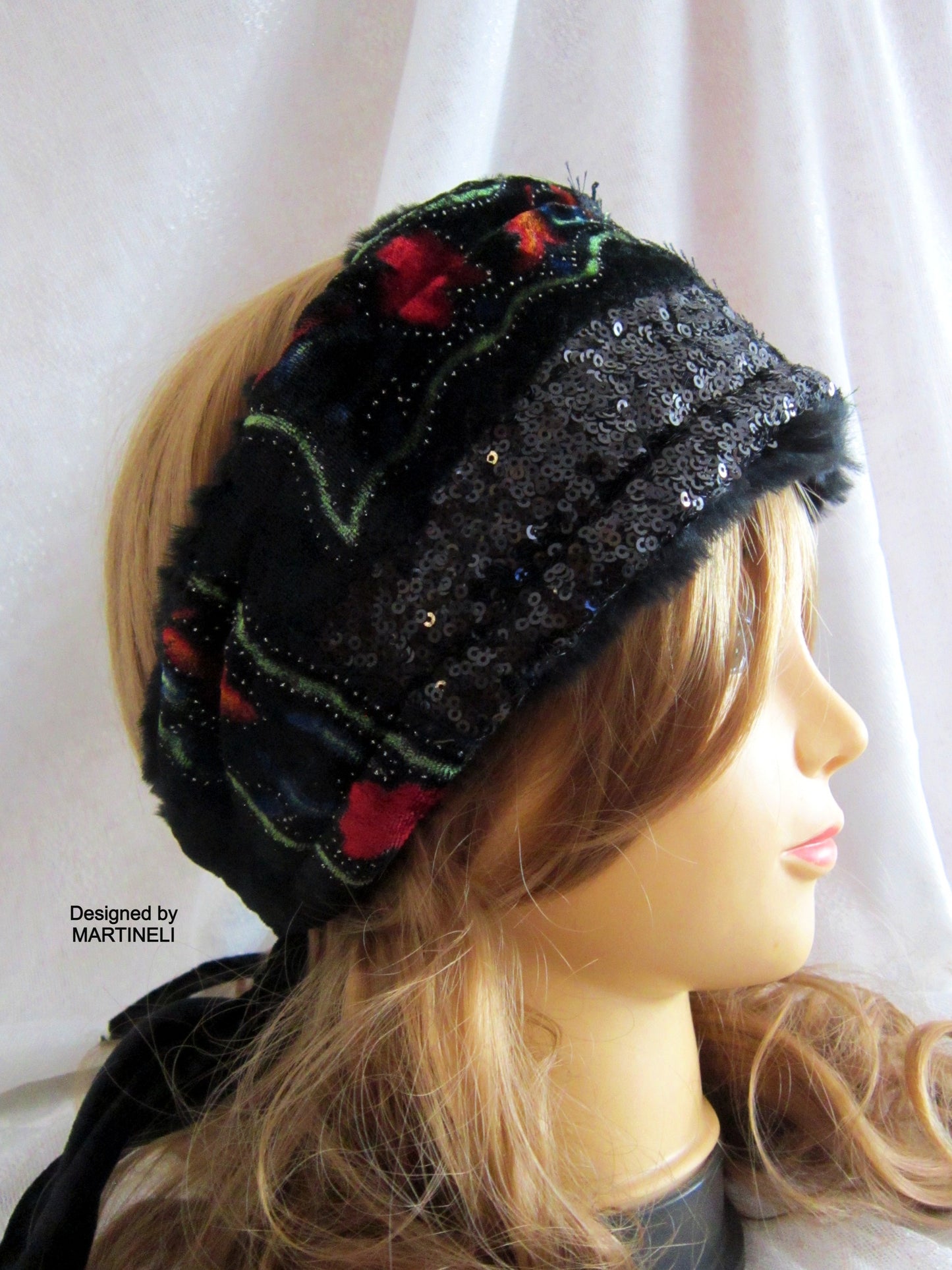 Winter Headband for Women,Black Faux Fur Headband