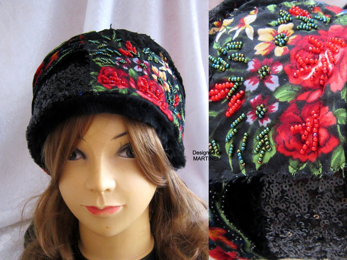 Winter Headband for Women,Black Faux Fur Headband