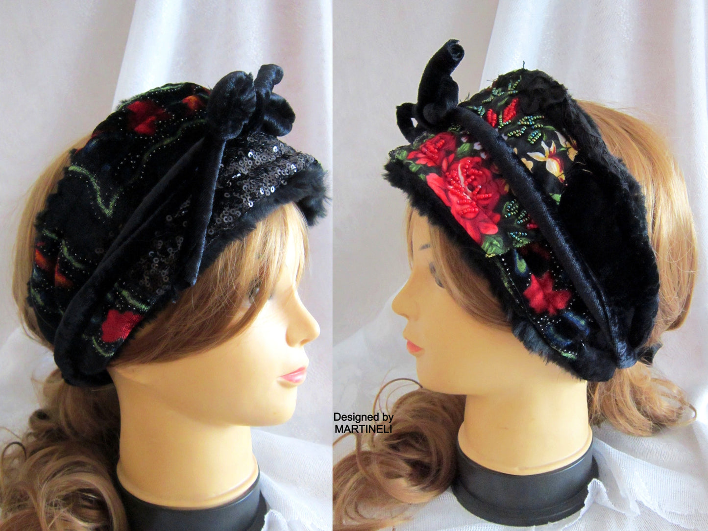 Winter Headband for Women,Black Faux Fur Headband