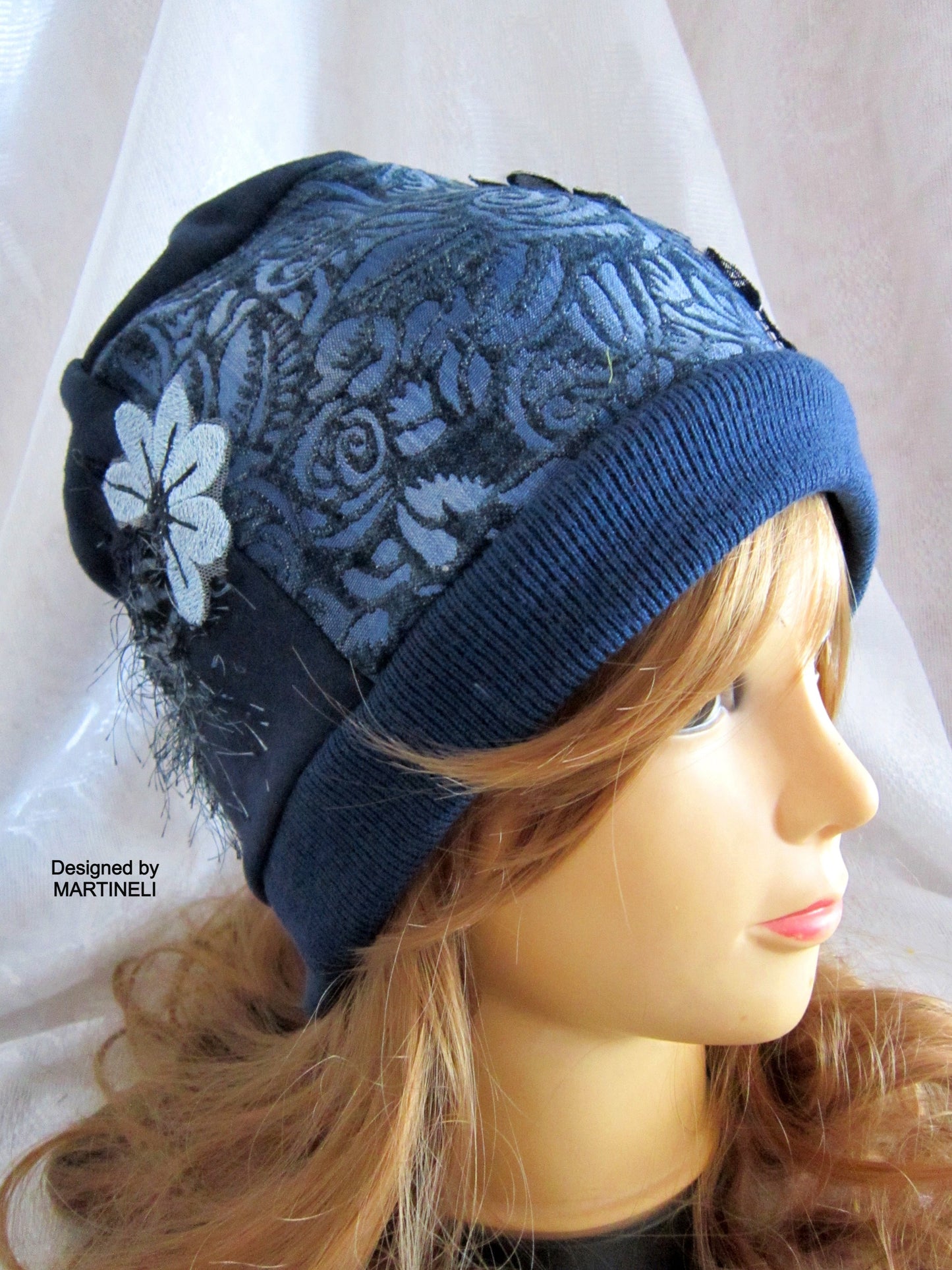 Beanies for Women,Blue Denim Beanie,Warm Winter Hat
