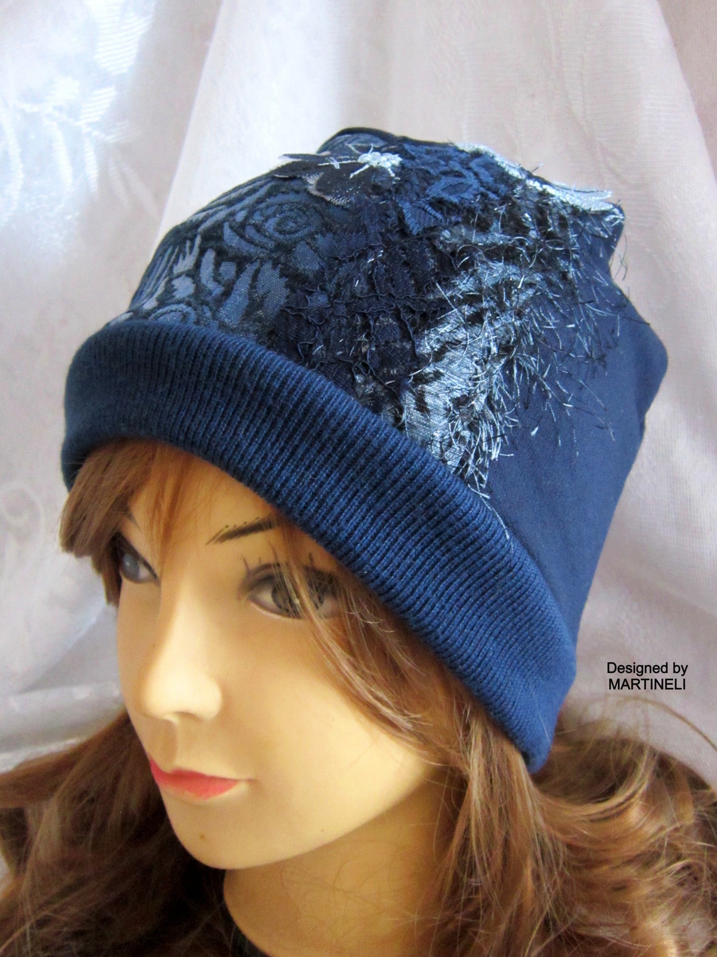 Beanies for Women,Blue Denim Beanie,Warm Winter Hat