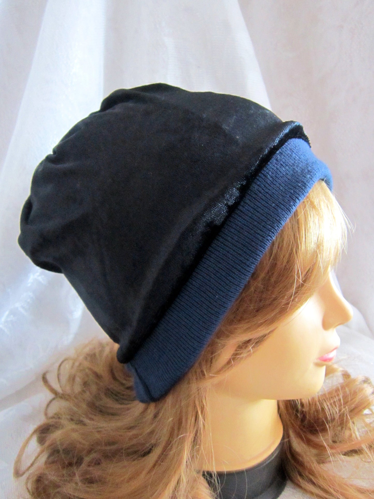 Beanies for Women,Blue Denim Beanie,Warm Winter Hat