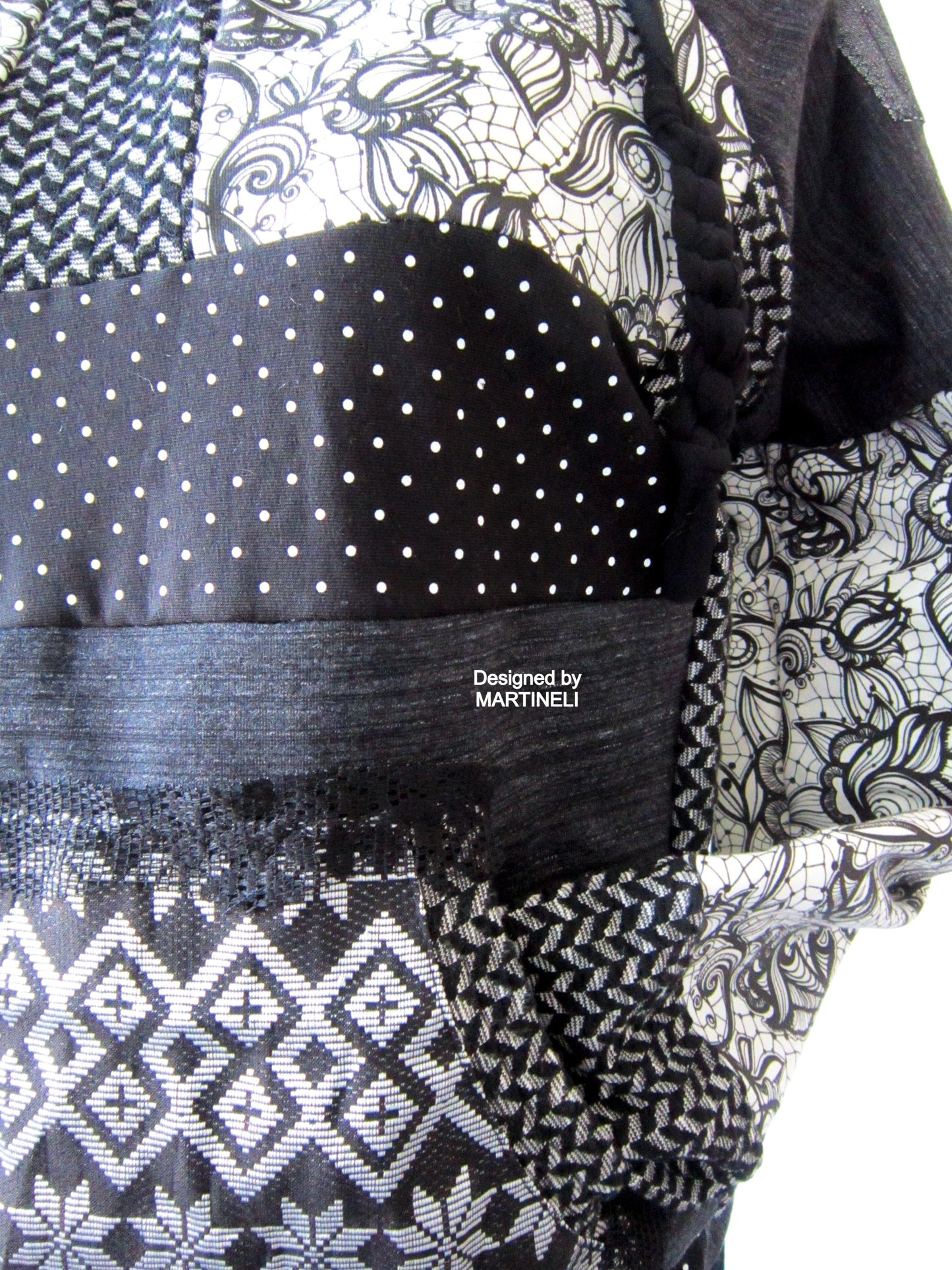 M/L Gray Boho Hoodie,Patchwork Hoodie for Women