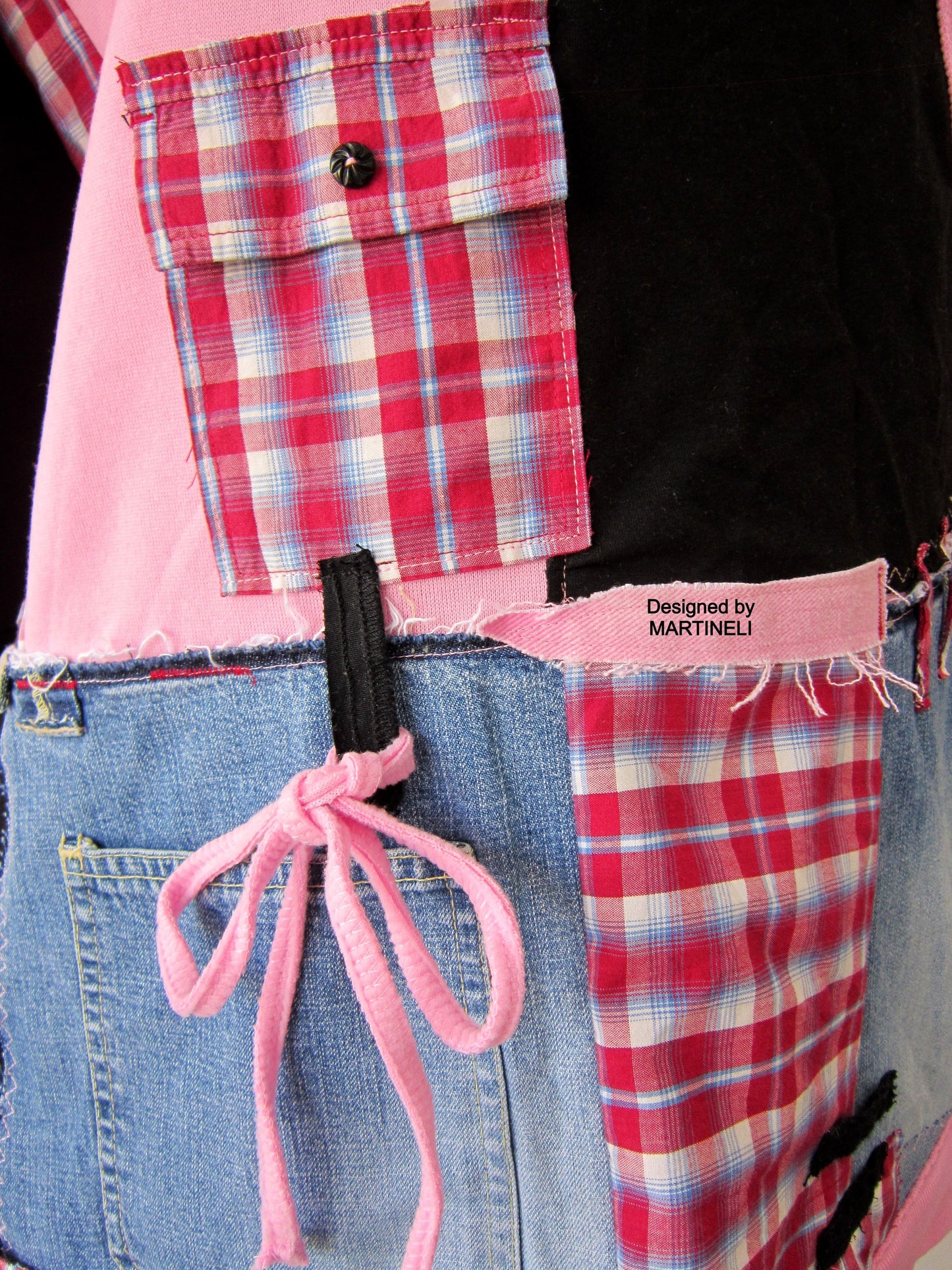 Plus Size 2XL Upcycled Pink Cotton Sweatshirt Dress