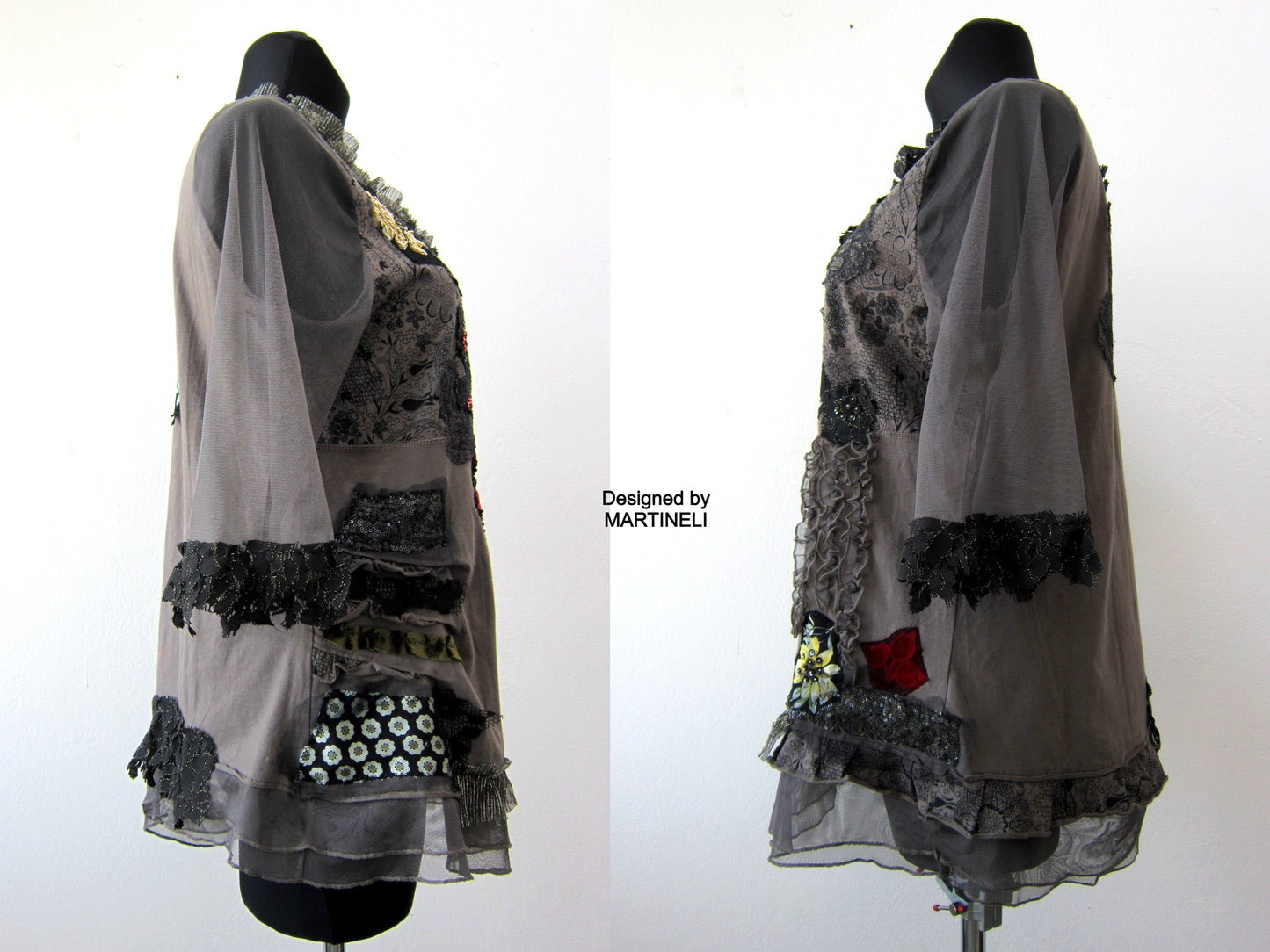 Short Sleeve Summer Top,M/L Gray Mini Dress