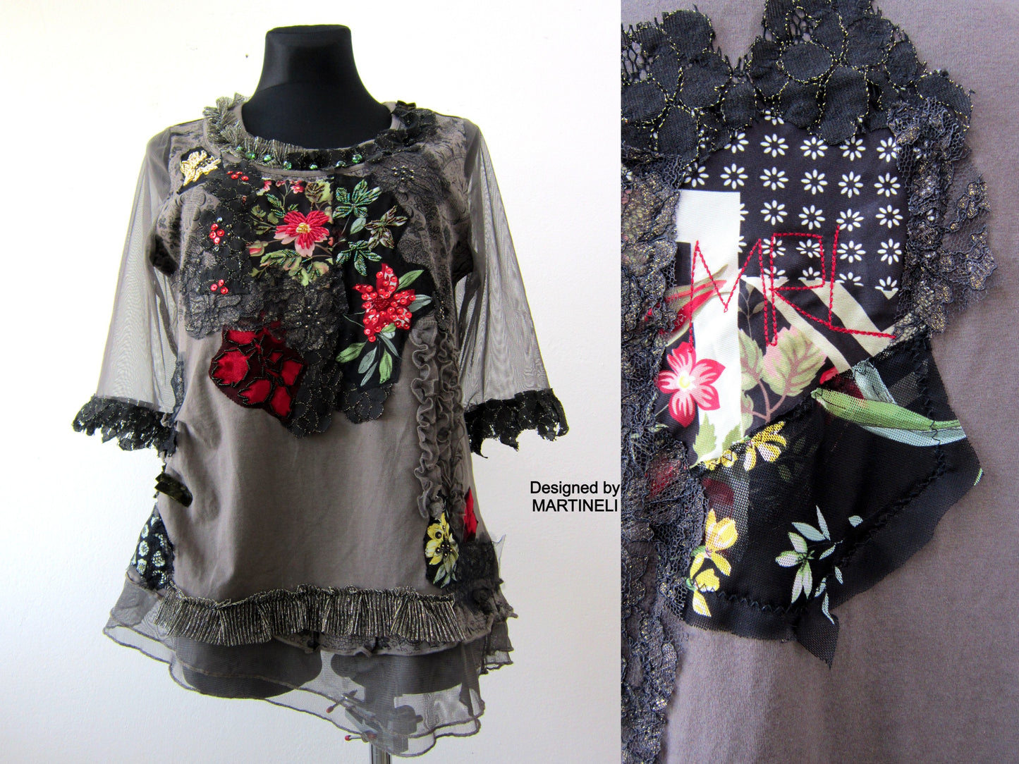Short Sleeve Summer Top,M/L Gray Mini Dress