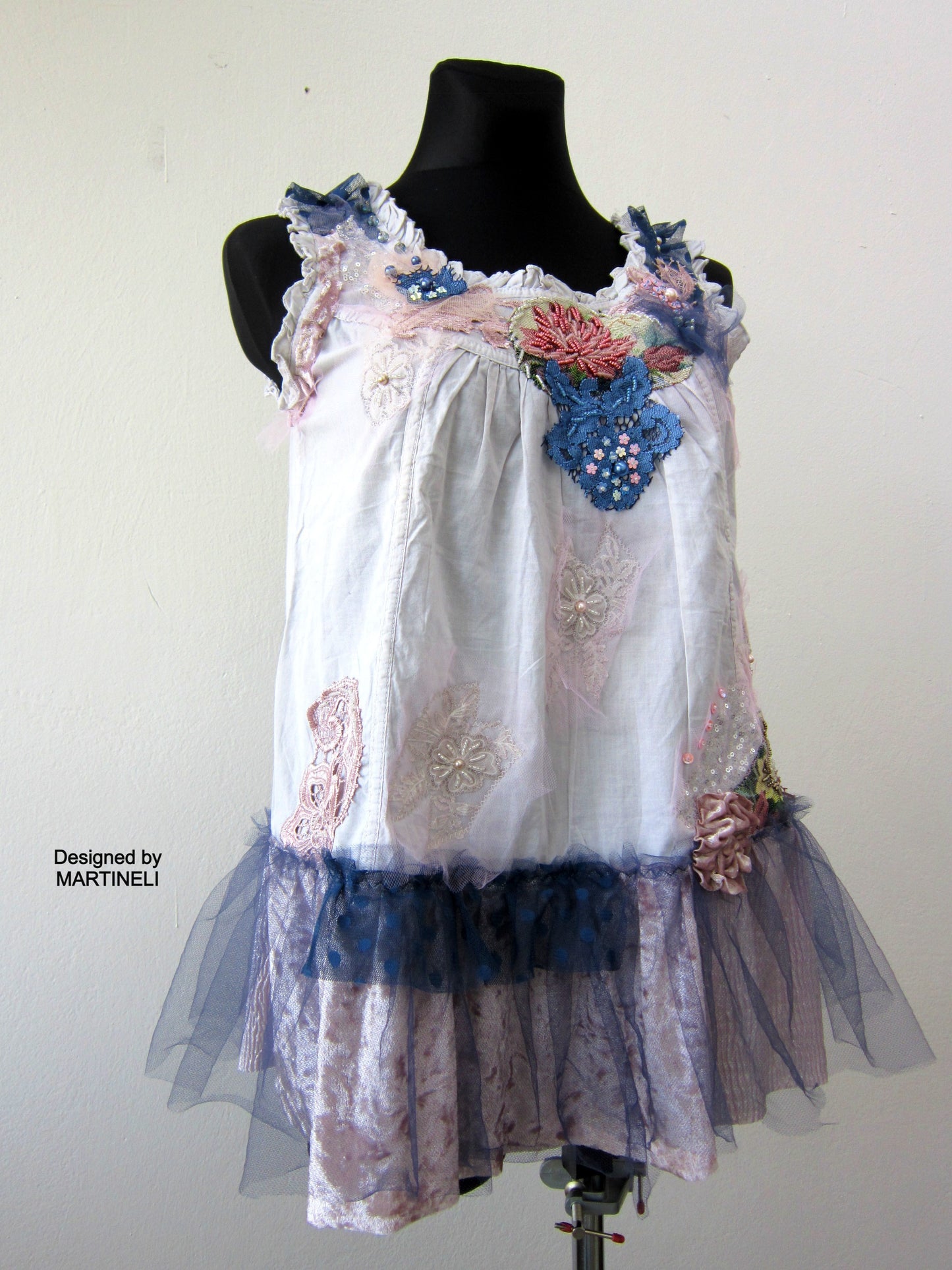 Sleeveless Summer Top,M Boho Chic Shirt Dress