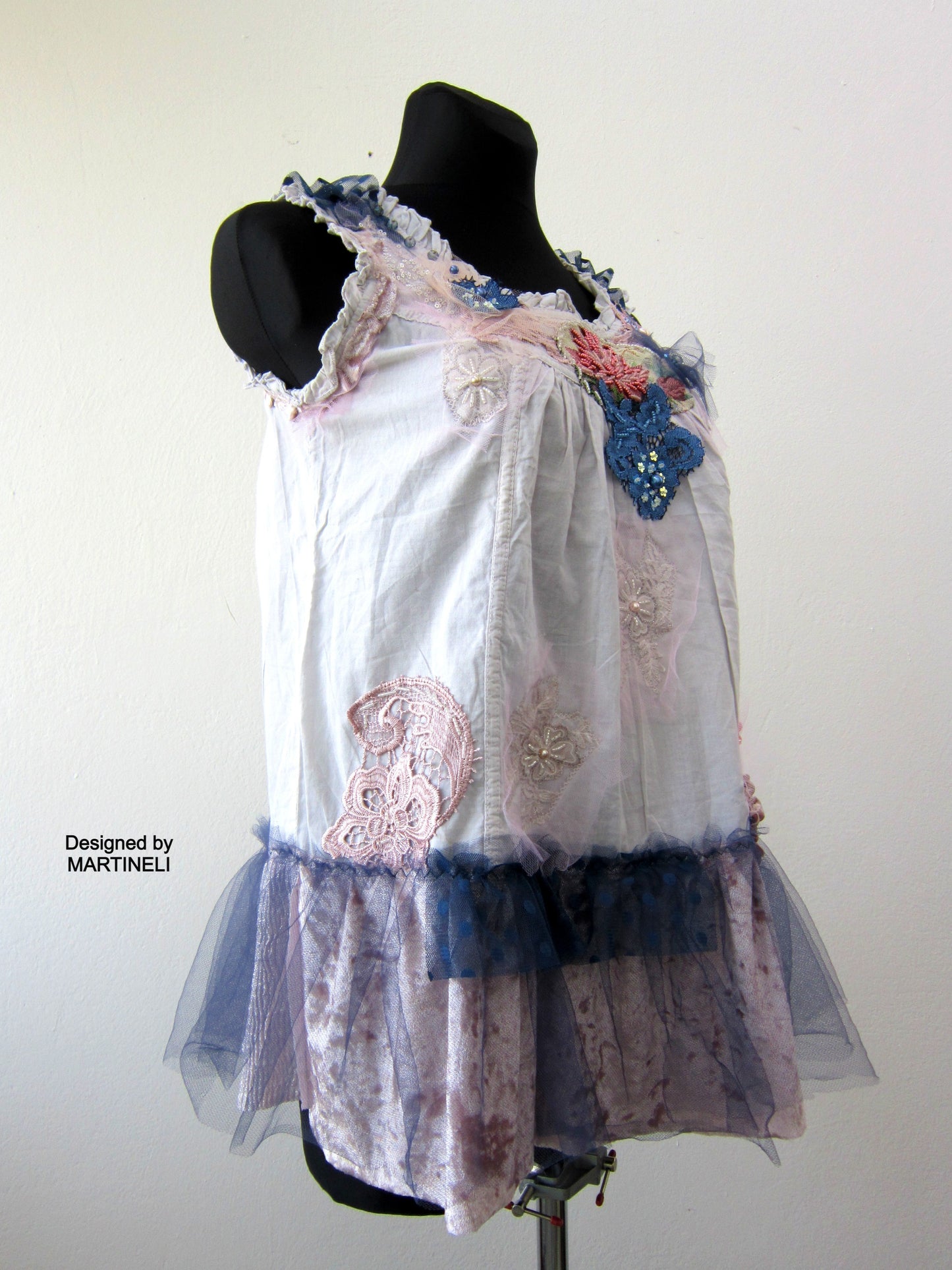 Sleeveless Summer Top,M Boho Chic Shirt Dress