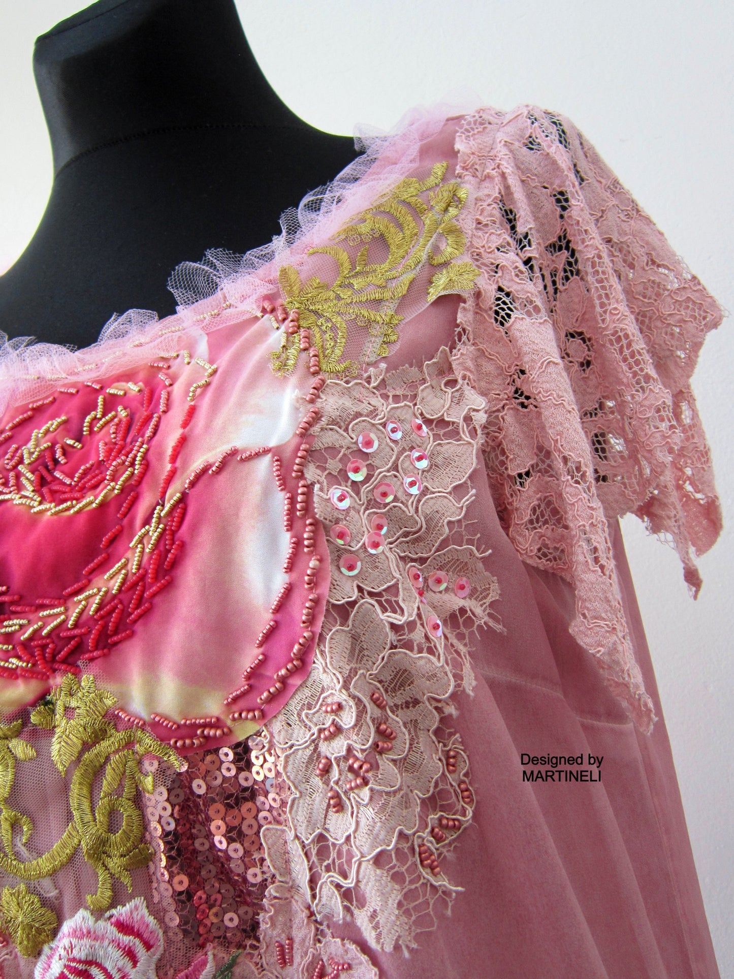 Pink Summer Dress for Women,Boho Embroidered Midi Dress