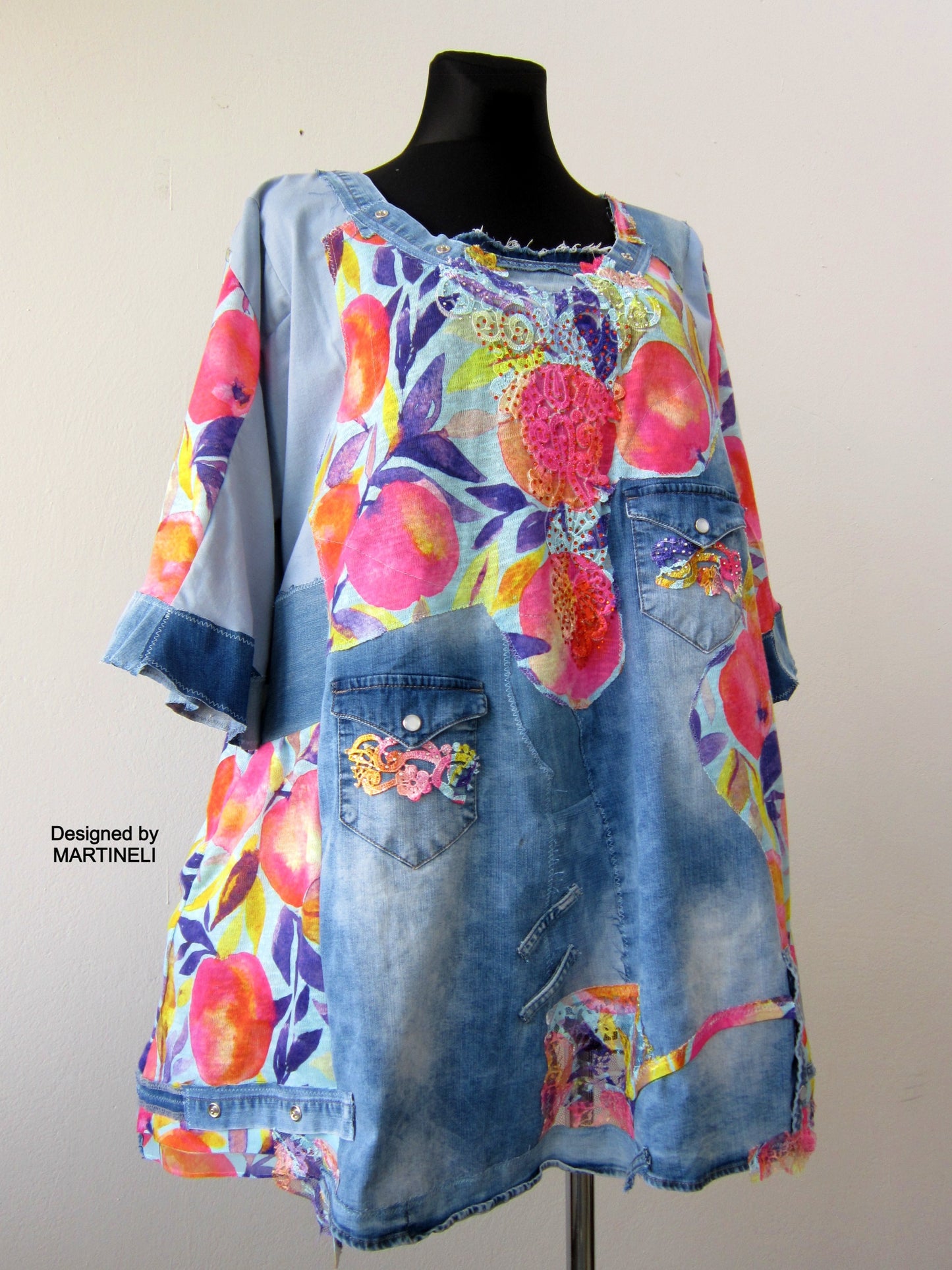 Plus Size Denim Dress,3X Maxi Summer Tunic Top