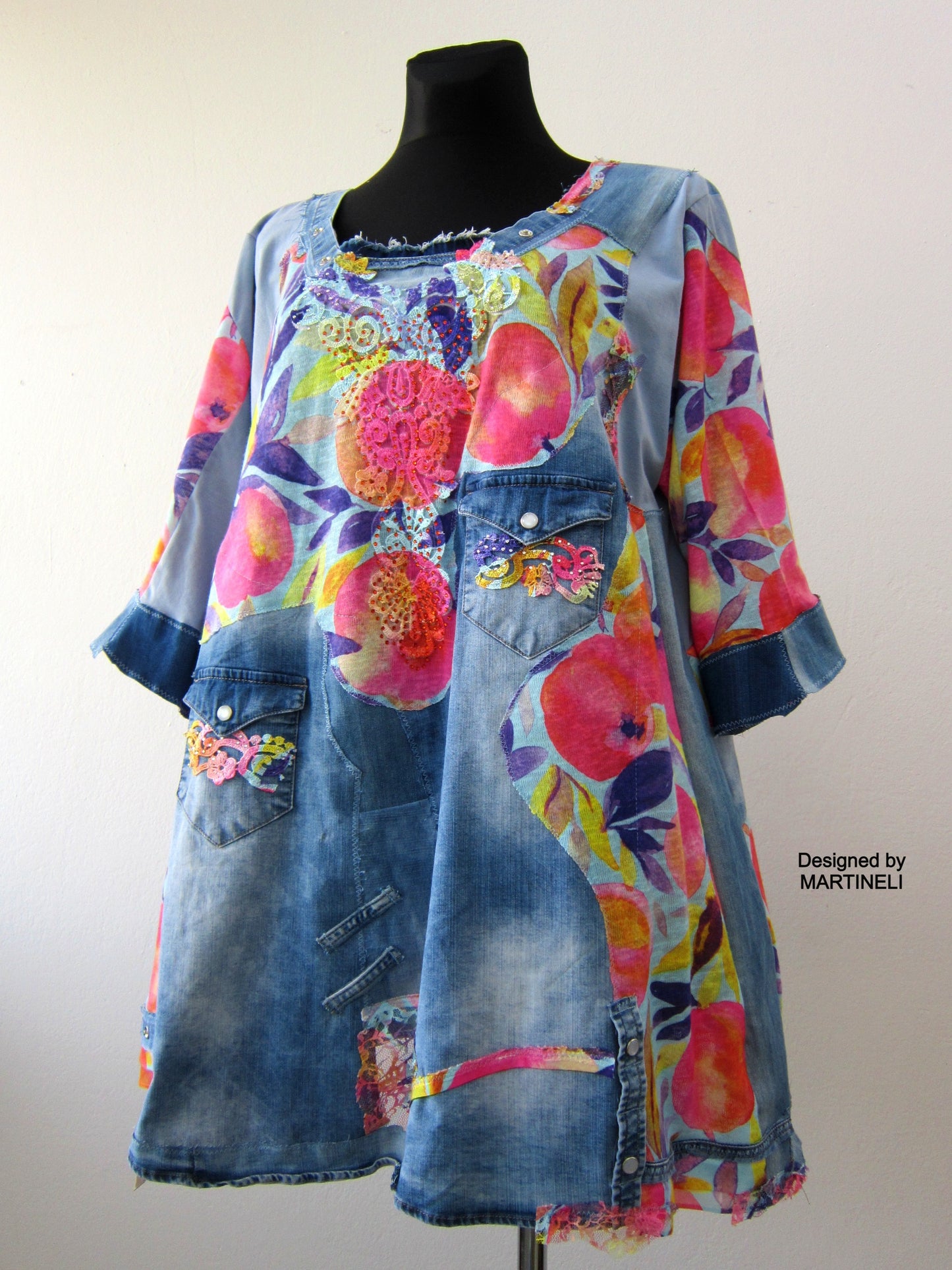 Plus Size Denim Dress,3X Maxi Summer Tunic Top