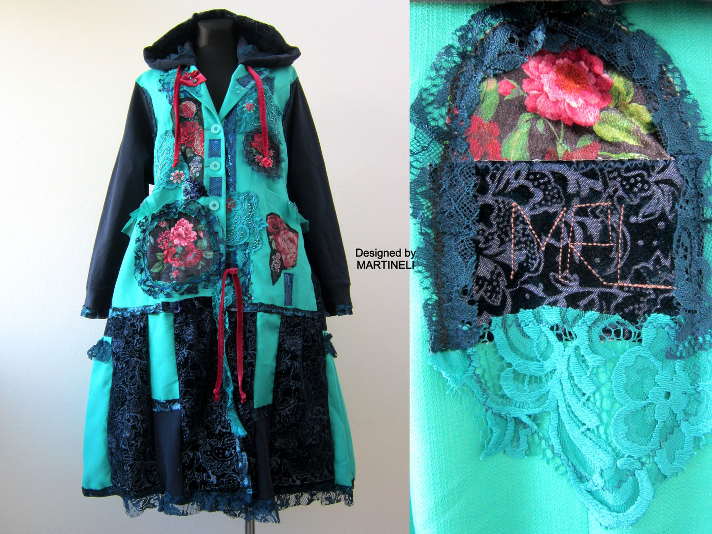 Plus Size Hooded Coat,3XL Turquoise Coat,Long Sweatshirt Coat