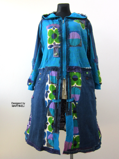 Plus Size Hooded Coat,3XL Long Denim Hooded Coat for Women