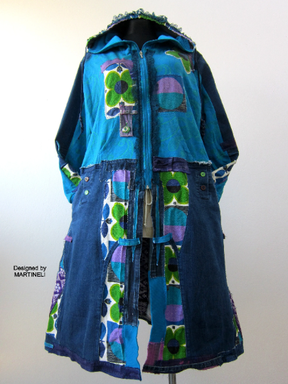 Plus Size Hooded Coat,3XL Long Denim Hooded Coat for Women