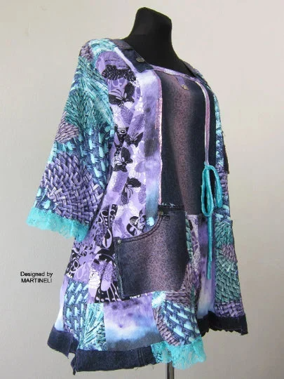 Plus Size Denim Dress,3XL Turquoise for Women