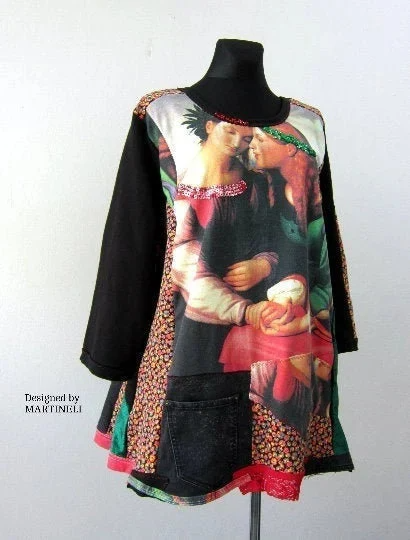 Plus Size Sweatshirt Dress,3XL Angels Print Top