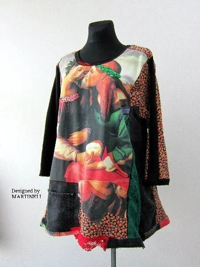 Plus Size Sweatshirt Dress,3XL Angels Print Top