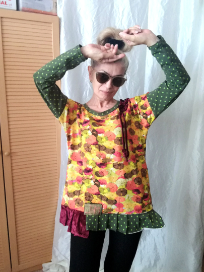 Long Sleeves T-Shirt Dress,M Boho Chic Tunic Dress