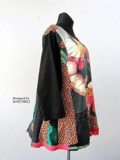 Plus Size Sweatshirt Dress,3XL Angels Print Top