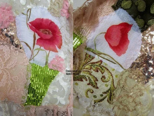 Embroidered Cape,Boho Floral Shawl for Women
