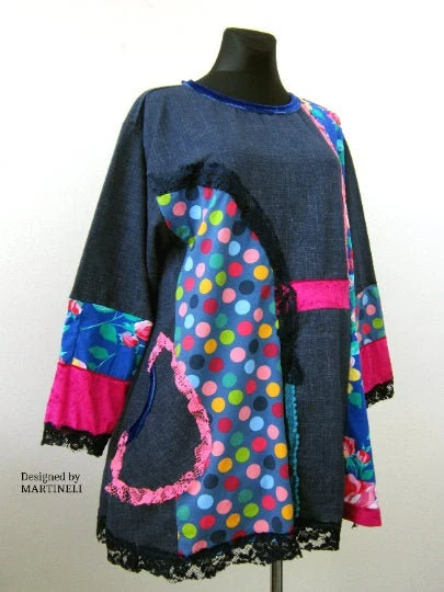 Plus Size Sweatshirt Dress,3XL Polka Dot Tunic Dress