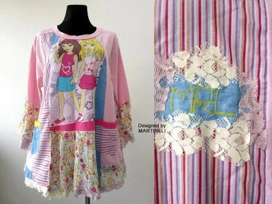 Plus Size Pink Dress,3XL Maxi Summer Tunic Top