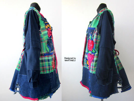 Plus Size Denim Jacket Coat for Women 3X Patchwork Denim Sweatshirt Jacket