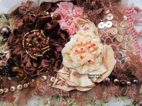 Bohemian Embroidered Velvet Cuff Bracelet,Rose Gold Wrap Bracelet