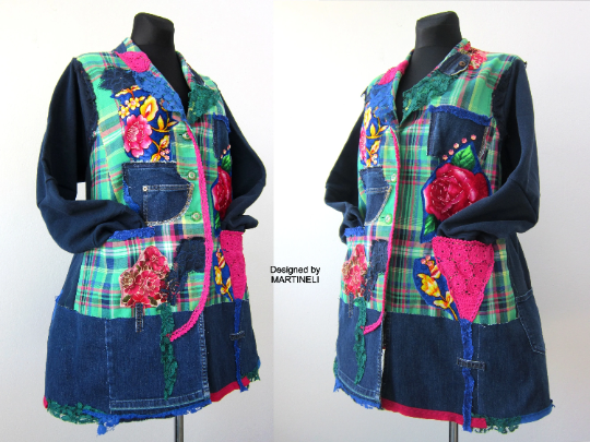 Plus Size Denim Jacket Coat for Women 3X Patchwork Denim Sweatshirt Jacket