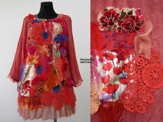 Embroidered Shirt Dress,XL Orange Cotton Dress