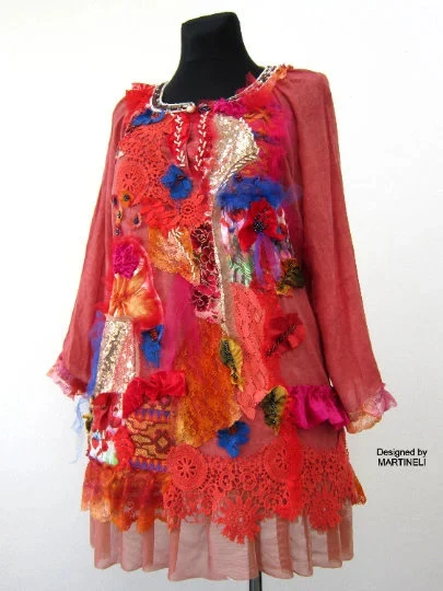 Embroidered Shirt Dress,XL Orange Cotton Dress
