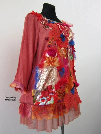 Embroidered Shirt Dress,XL Orange Cotton Dress