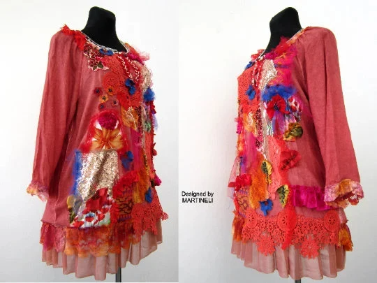 Embroidered Shirt Dress,XL Orange Cotton Dress