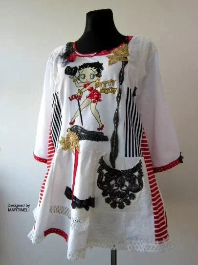 Plus Size Linen Dress,2XL Betty Boop Dress For Women