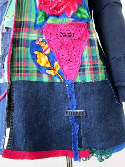 Plus Size Denim Jacket Coat for Women 3X Patchwork Denim Sweatshirt Jacket