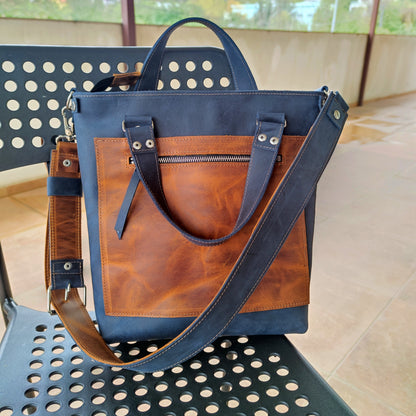 Blue Leather Classic Bag Luxury Shoulder Bag Stylish Leather Hand Bag