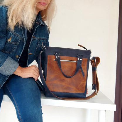 Blue Leather Classic Bag Luxury Shoulder Bag Stylish Leather Hand Bag