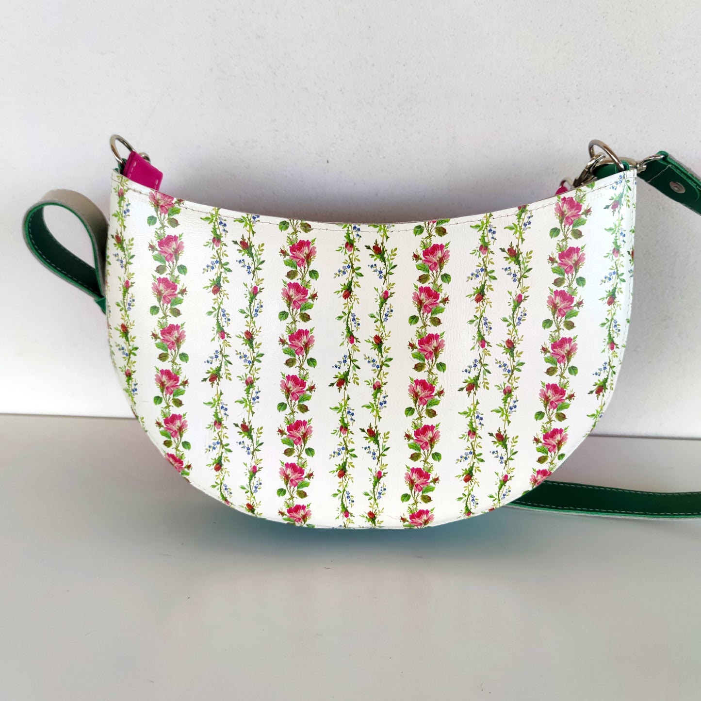 Luxury Leather Shoulder Bag White Elegant Bag Stylish Floral Bag