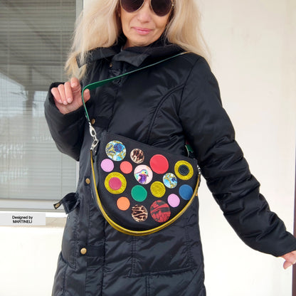 Luxury Leather Shoulder Bag Colorful Elegant Crossbody Bag Boho Bag