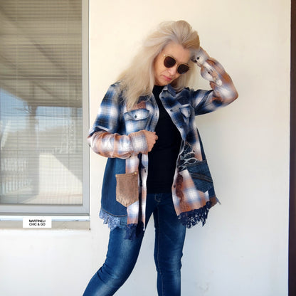 Denim Duster Dress,M/L Boho Shirt Dress,Embroidered Dress