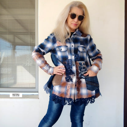 Denim Duster Dress,M/L Boho Shirt Dress,Embroidered Dress